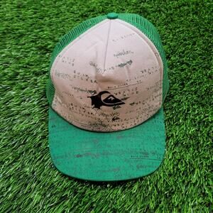 Vintage Y2K Quiksilver Trucker Hat AOP Logo Print Snapback Surf Skate